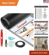 Window Screen Door Repair Kit, 48" x 177" Screen Door Mesh Replacement Kit, D...