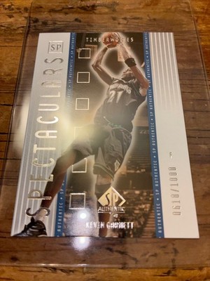 Kevin Garnett 2001-02 SP Authentic ''SP Spectaculars'' card #164  #/1000 Mint