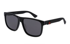  NEW AUTHENTIC GUCCI GG0010S-001 SUNGLASSES BLACK FRAME, GRAY LENS
