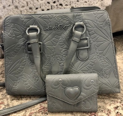 Luv Betsey Johnson Quilted Satchel Crossbody Bag with Matching Wallet 