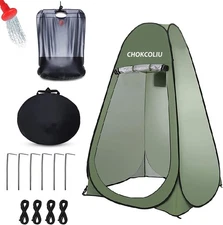 Pop-up Shower Tent & 20L Solar Shower Bag Combo - Waterproof Camping Privacy ...