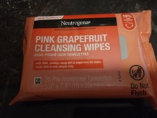 Neutrogena Pink Grapefruit Cleansing Wipes Acne Prone Skin Towelettes 25 Cts