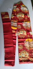 COLLECTOR/RARE UNIQUE Antique floral Silk Kimono Obi 12 feet long See pics  1