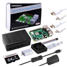 Starter Kit for Raspberry Pi 4 4GB, with Pi 4, Case, 64GB Card, Card Reader,