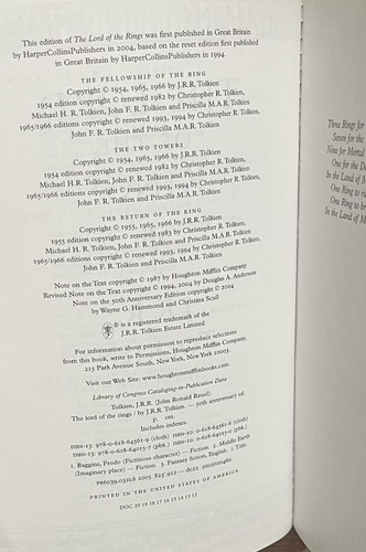 The Lord of the Rings: 50th Anniversary, One Vol. Edition Paperback - Picture 3 of 3
