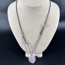 Silpada Sterling Silver Pink Soapstone Pearl French Cabaret Necklace N2190 