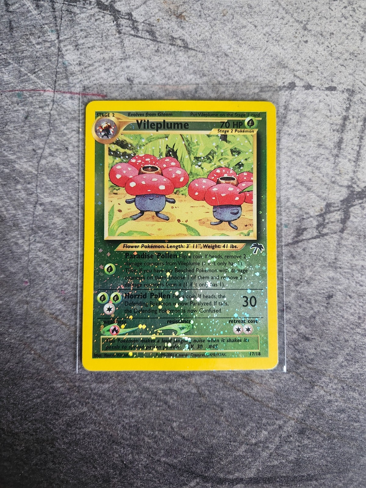 2001 Pokemon VILEPLUME Southern Islands REVERSE HOLO Promo Set Card 17/18 SWIRL