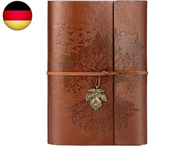 PU Leder Notizbuch Tagebuch, Nachfüllbares Notizbuch mit Leere Seiten, 