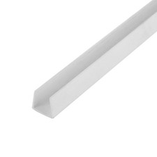 U-Channel/C-Channel Styrene Plastic White 1/2'' 48 Inch Lengths Pack of 3