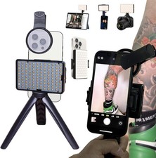 120 LED Tattoo Light Kit w/ CPL Filter Tripod Dual Clips Photo Lighting
