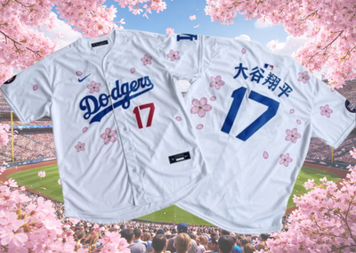 NEW 2025 Ohtani #17 Tokyo Series Cherry Blossom White Stitched