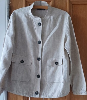 Marks & Spencer Linen/flax Jacket Uk 10 Shade Neutral New