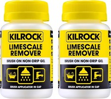 Kilrock Limescale Remover Brush On Non Drip Gel 2 x 160ml for Baths Taps Sinks