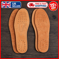 1 Pair Genuine Leather Insoles Cowhide Shoe Pads Men Comfortable Deodorant New