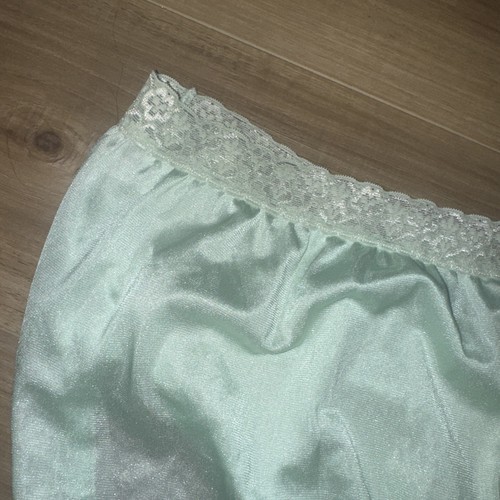 Bragas vintage Fruit of the Loom 100 % nailon talla 6 con encaje ancho verde claro - Imagen 9 de 12