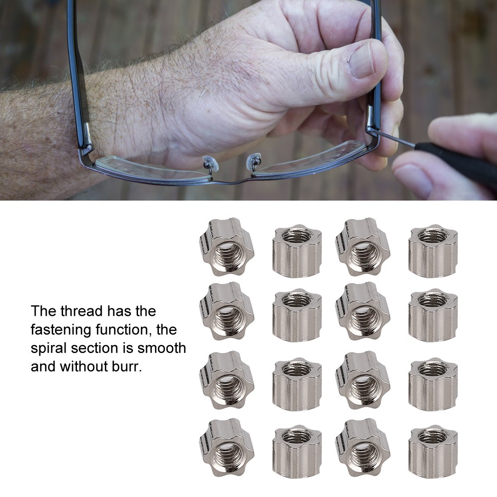 400Pcs Stainless Steel Rimless Glasses Nut Repairing Accessory Parts Trending