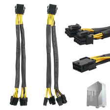 2 Pcs CPU 8 Pin Female to 4 4 Pin Male EPS Extension Cable