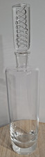 Rare Studio Art Glass Decanter with Solid Helix Stopper Signed - Hand Blown