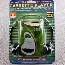 Lenoxx Sound AM/FM Stereo Cassette Player With Headphones Model 919 Green NEW