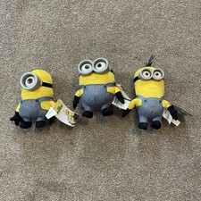 Despicable Me Minion Small Plush Lot of 3 Illumination Carl Bob Kevin Brand New