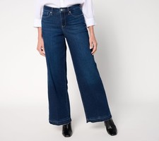 NYDJ Teresa Wide-Leg Regular Solid/Novelty Jeans Midnight Breeze 10 New