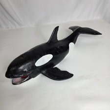 Vtg Y2K 20" Killer Whale Orca Rubber Toy HUGE Heavy Amazing