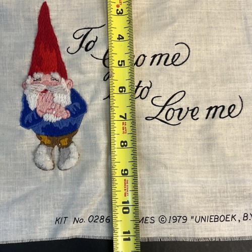 Vintage anni 70 To Gnome Me is To Love Me scandinavo svedese punto ago arte norvegese - Foto 6 di 10