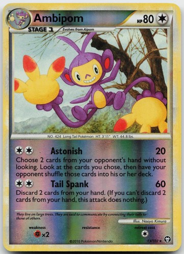 Ambipom 13/102 Reverse Holo Pokemon HGSS Triumphant - Rare MP