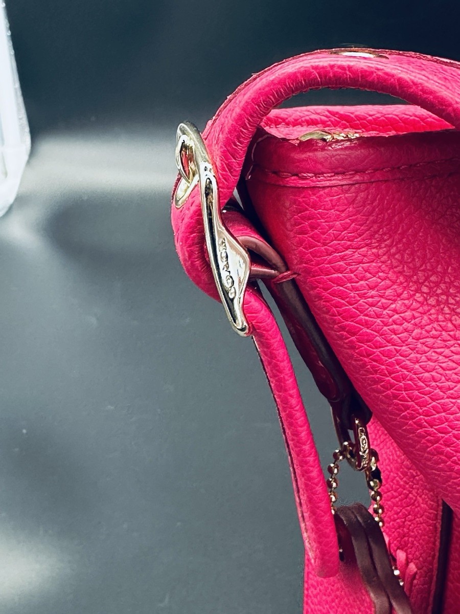 Coach Mini Duffle Bag in Whiplash Leather Pink Ruby Rare Shoulder