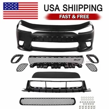 Fits 15-23 Charger 4DR 15 SRT Hellcat Front Bumper Conversion kit w/ Mesh Grill