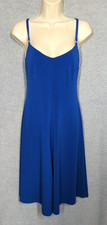 Calvin Klein Midi Dress 8 Cobalt Blue Spaghetti Strap Feminine Resort Ready Chic