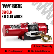 Stealth 3,500lb 12v Electric Winch - Synthetic Rope for Car Trailer ATV UTV