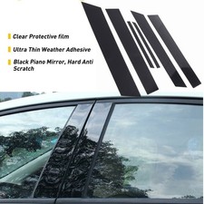 6pcs Black Fit Posts Pillar For Honda 06-11 Civic 4dr Door Trim Cover Kit Exv