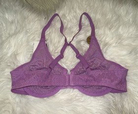 Wacoal 851205 Halo Lace Bra Sheer Unlined Unpadded UW Womens 36B Purple New Nwt