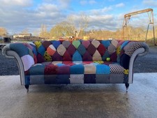 A FINE PATCHWORK COUNTRY HOUSE CHESTERFIELD SOFA