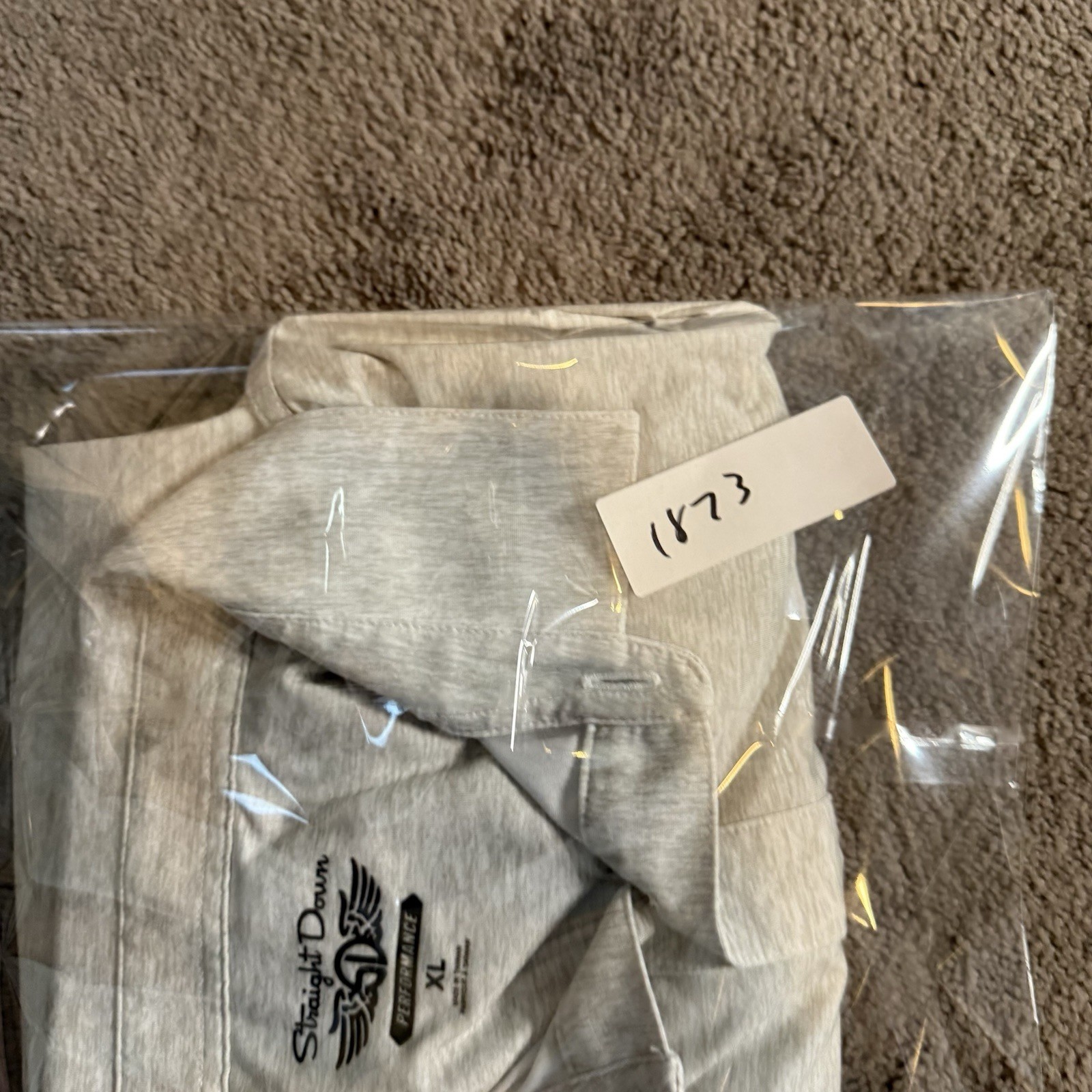 Straight Down Performance Golf Polo Gray Men’s XL - image 10