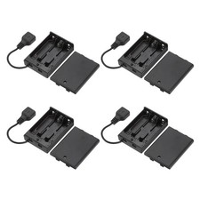 4Pcs 3 Slots 1.5V AA USB Battery Holder for LED Lights, Black