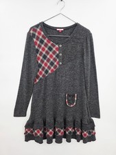 Joe Browns Knitted Patchwork Dress Size UK 12 Tartan Boho