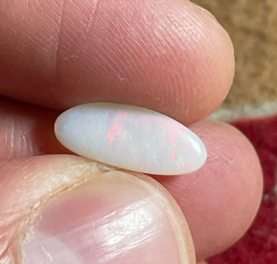 White Opal Mintabie 1,12ct Red Flash Zebra - Australian Opal