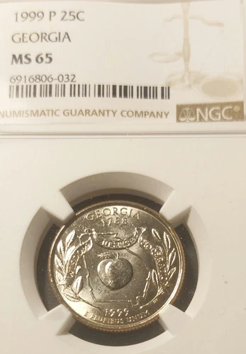1999 P Georgia State Quarter NGC Certified MS65
