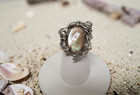 Vintage 1950s Sterling Silver Cyvra Abalone Mermaid Ring Size 5 (10.63g) — photo 1