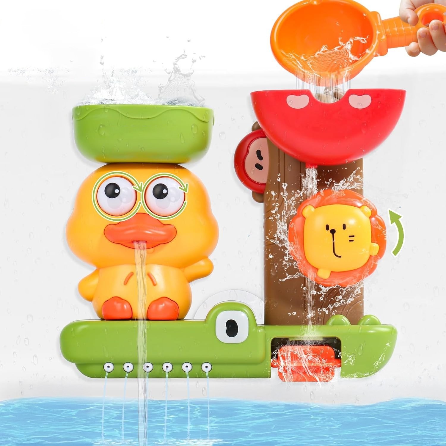 Badespielzeug Wasserfall für Kleinkinder ab 6 Monaten, sauber, sicher, Lernspiel