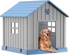 38in Large Outdoor Durable Water Resistant Resin Dog House with Air Vent