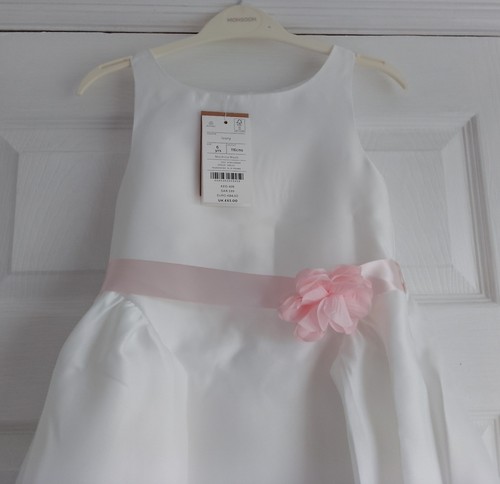 NEW Monsoon Party Perfect - Age 6 - Ivory Occasion Dress with Pink Corsage - Picture 8 of 10