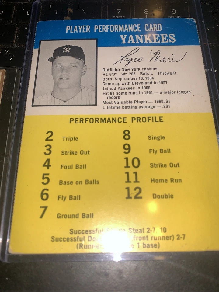 1962 Topps #1 ROGER MARIS AND CHALLENGE THE YANKEES GAME CARD - Image 2 of 2