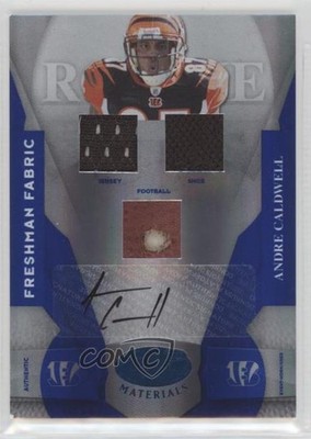 2008 Leaf Certified Materials Mirror Blue Signatures Andre Caldwell Auto 5c9