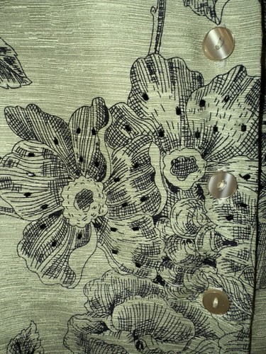 Silkland Sakko Blazer 100% Seide groß grün Perlen verziert Blumen gefüttert - Bild 4 von 12