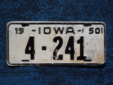 1950 Iowa License Plate