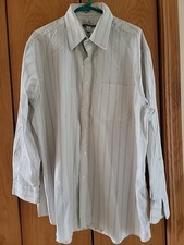 ENRO Ultra Pinpoint dress shirt Bronze 17 1/2 34-35 Button Down Collar Mens