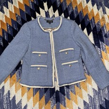 J.Crew Frances Louisa Lady Jacket Blazer Collarless Maritime Tweed Size 4